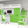 MAX 4 80X200 jednolůžko pro mládež s matrací a psacím stolem, zelené
