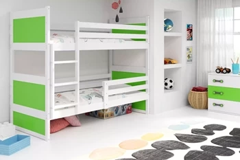 Patrová postel RICO 90X200, bílá/zelená