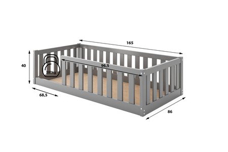 Jednolůžko Bella Sima 80X160, grafitová barva